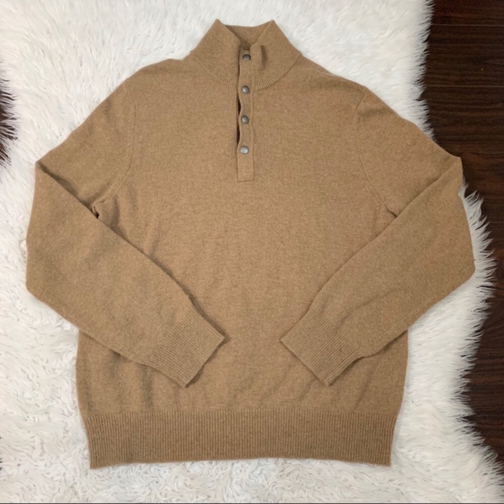 Banana Republic Camel Button Up Collar Sweater